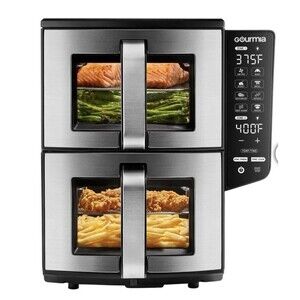 Gourmia 11-QT. Dual Basket Air Fryer with Smart Finish & 4-Layer Cooking NEW